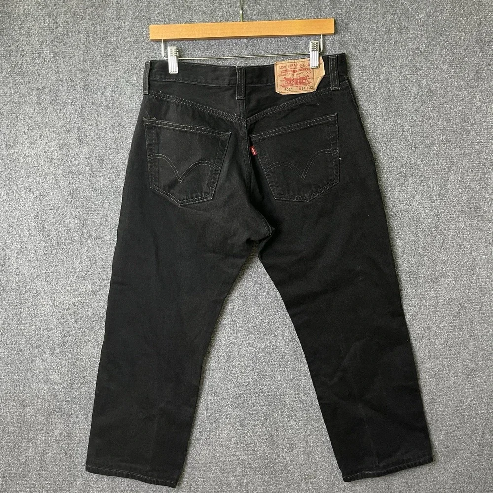 Levi's 501 Original Fit Jeans Men's 34x32 Black Mexico Made Actual 31x25.5